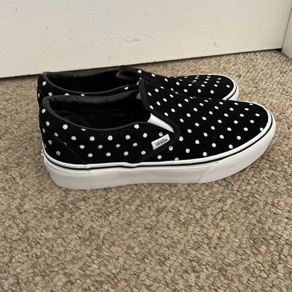 Vans Black and White Dot Slip-On Sneakers - Picture 4 of 8